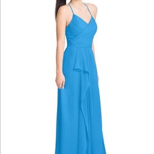 Azazie ocean blue bridesmaid dress